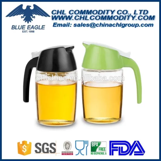 Hot sales glass oil dispensing bottle with sliding cover