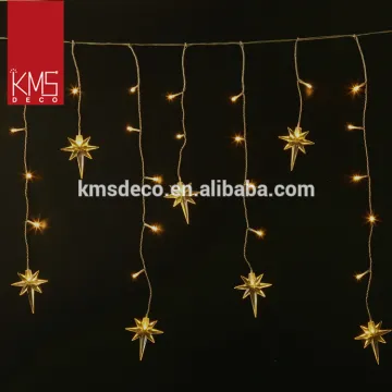 3*0.65M warm white icicle garland 60L with flashing led