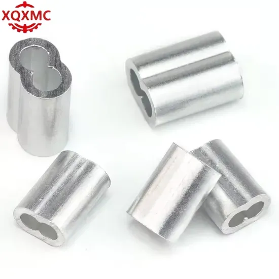 Double Cable Crimps Sleeves 8-Shaped US Type Hourglass Aluminum Cable Ferrule