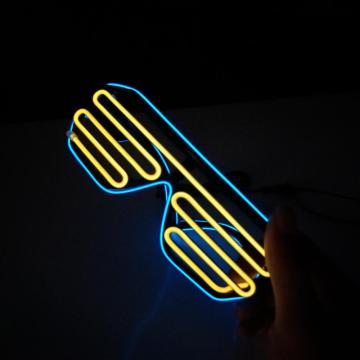 Occhiali a otturatore bagliore a LED - occhiali da sole rave al neon lampeggiante