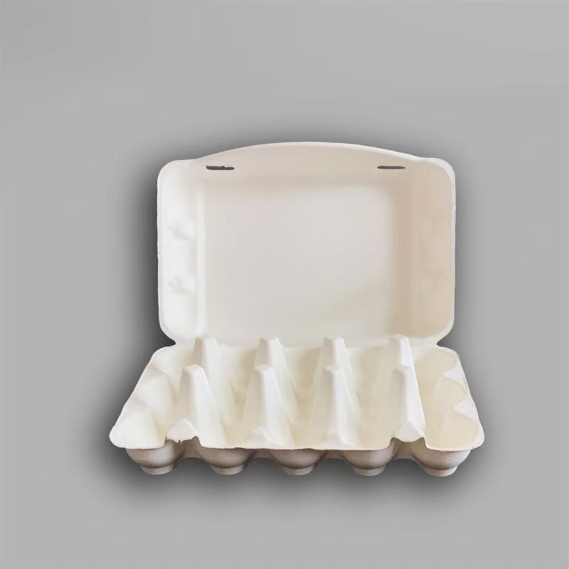 White wet-pressed egg carton