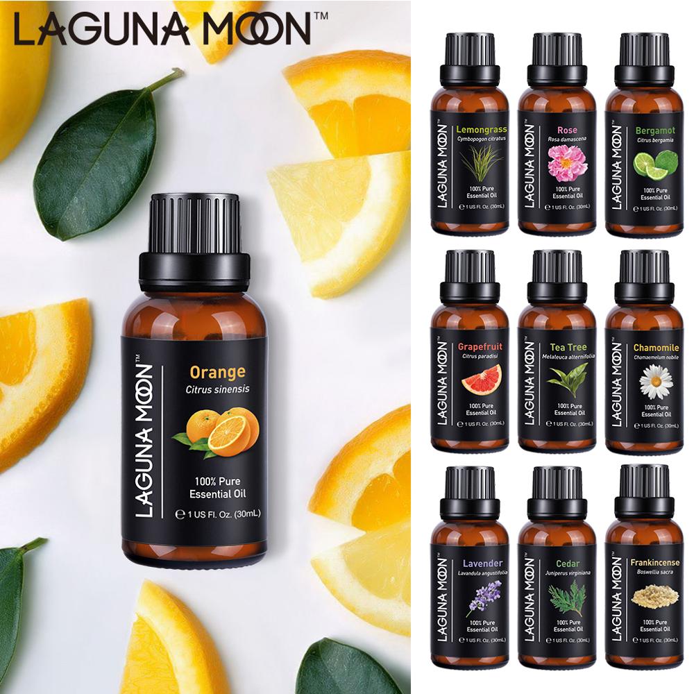 Lagunamoon Pure Essential Oils 30ML 1OZ Rose Tea Tree Massage Humidifier Peppermint Frankincense Lavender Jasmine Oil Essential