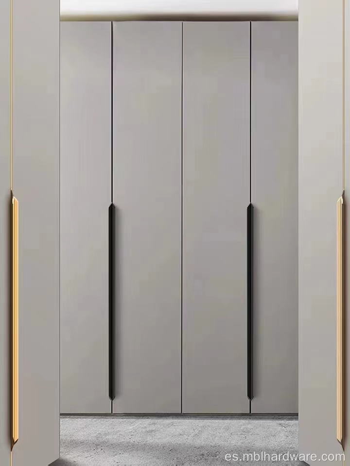 Manija de la puerta del gabinete doméstico de metal de aluminio