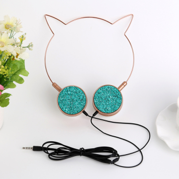 Christmas Cat Ear Wired Headphones for Kids with Low Latency