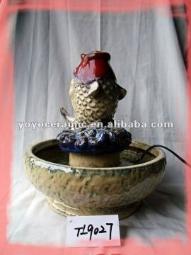 fish ceramic tabletop animal water fountain