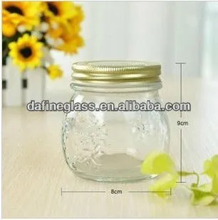 8OZ food grade round shape jam /honey /storage glass jar with lid