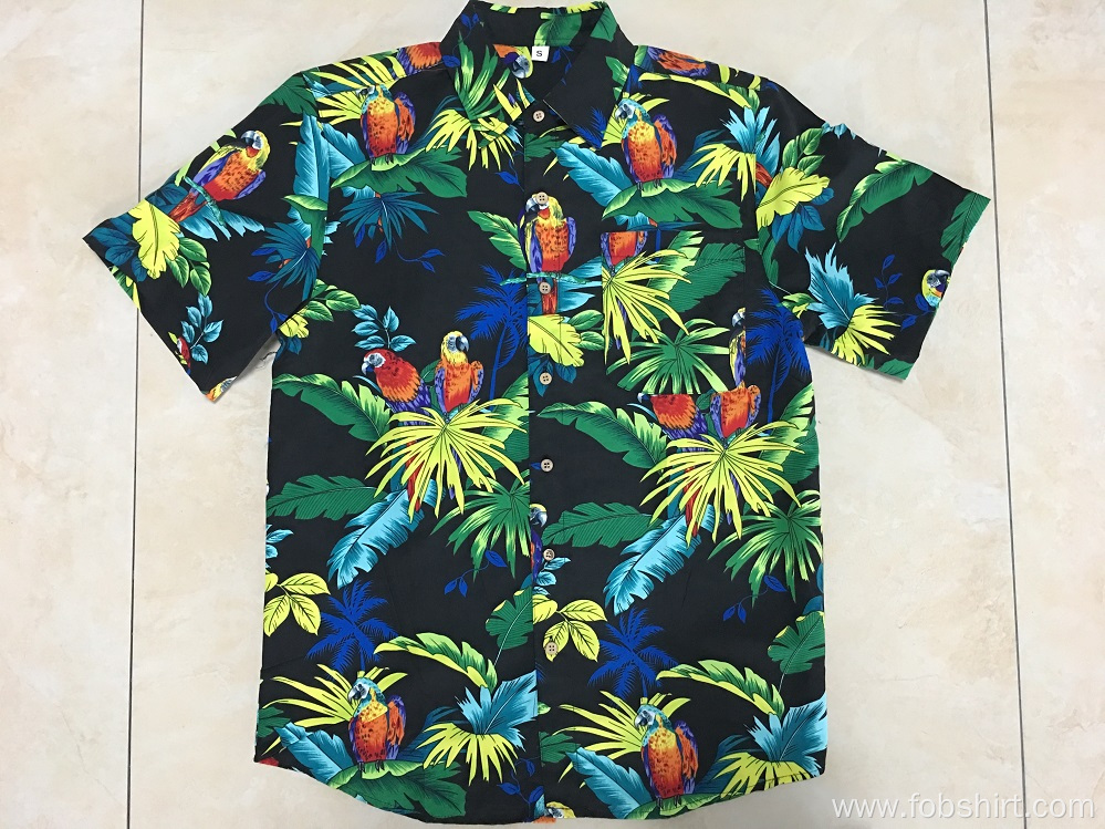 100% Polyester printing hawaii shirt