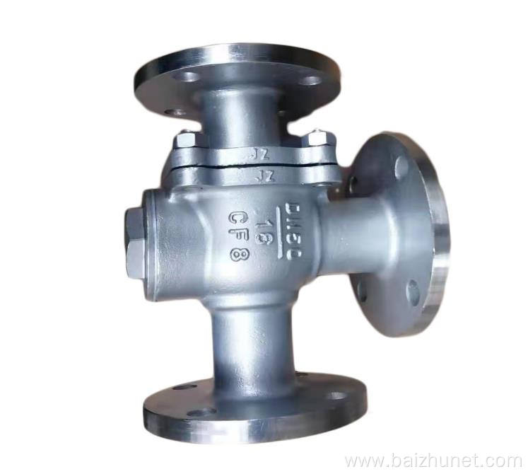 Stainless steel tee flange investment casting ball valve