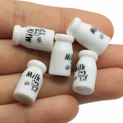 100pcs Cute Cow Bottle Simulation Mini Milk Bottle DIY Dollhouse Miniature Accessory Resin Drinks Crafts Doll House Decor