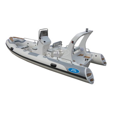 5.8m Fiberglass Rib Boat with Hypalon Inflatable Hull and 90HP Outboard Motor