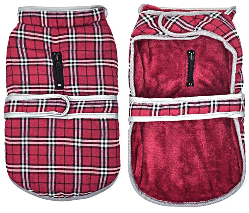 British Plaid Dog Coats for Medium Large Dogs