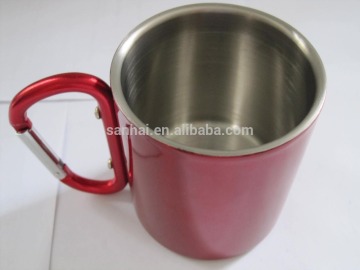 small coffee mug with caribiner handle