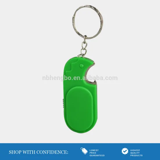 portable bottle opener with plstic led torch keychain