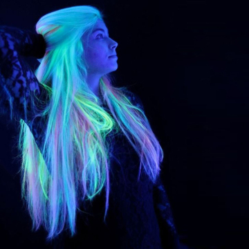 20 inch Glow Hair Neon Glowing Synthetic Hair Extension Florescent Light Braiding Hair Shining In The Dark