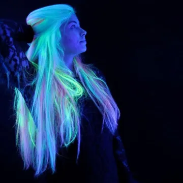 20 inch Glow Hair Neon Glowing Synthetic Hair Extension Florescent Light Braiding Hair Shining In The Dark