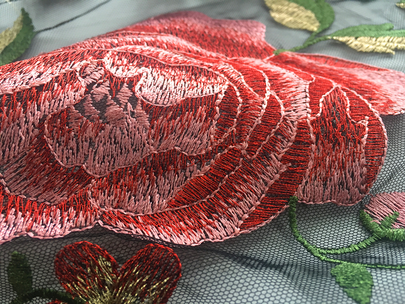  Rose Embroidery Fabric