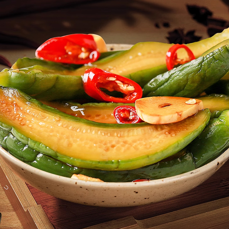 Sweet and sour baby cucumbers