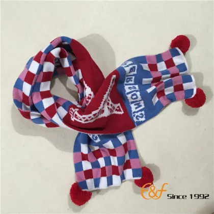 Children Knitting Multicolor Plaid Jacquard Scarf