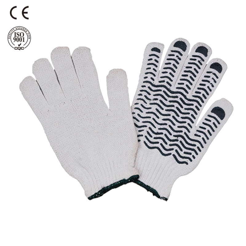 pvc dotted cotton knitted working glove