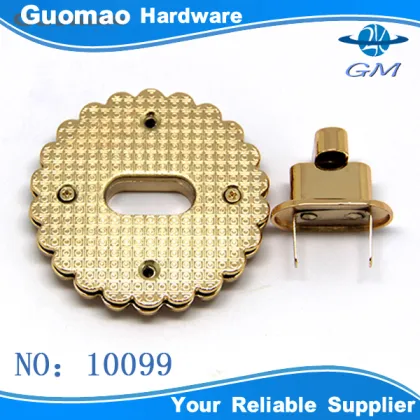 2016 round golden flower shape dot woman bag and wallet twist lock