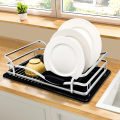 Aluminum dish drying rack with drainboard