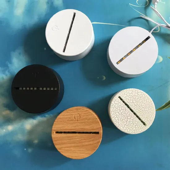 3D LED Night Light: Acrylic Rgb Led Lamp Base with Touch Control, USB, and Remote