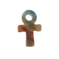 Fancy Jasper Ankh Pendant (20x30mm) Handmade Craved Stone Neclace Adjustable Rope