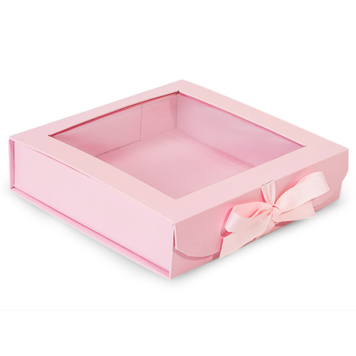 Cheap foldable flat cardboard gift box with window