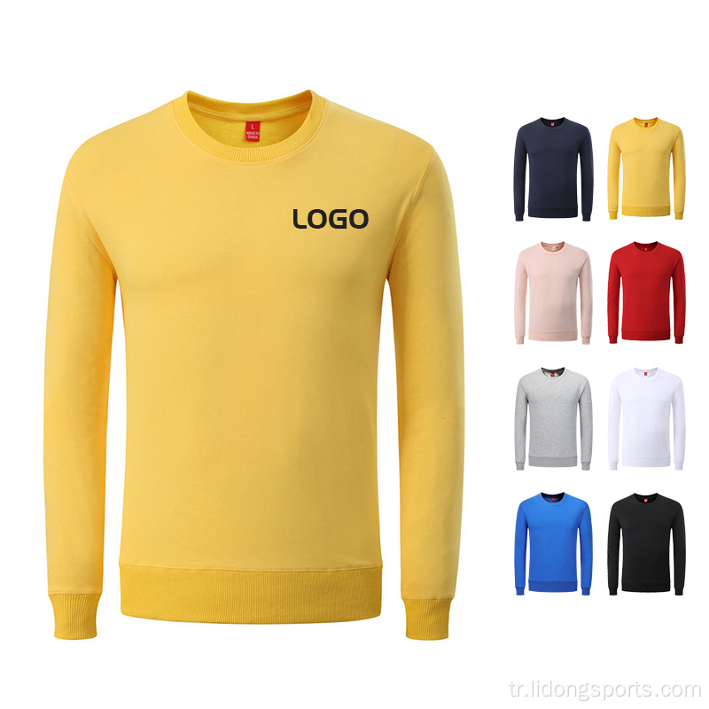 Yüksek kaliteli polar özel logo kazak pamuk sweatshirt