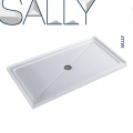 Base de douche de drainage du plateau en acrylique Sally White White