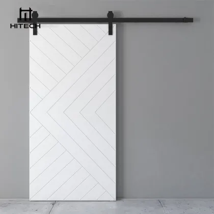 Hitech White Modern House Interior Double Sliding Barn Door Wardrobe Closet