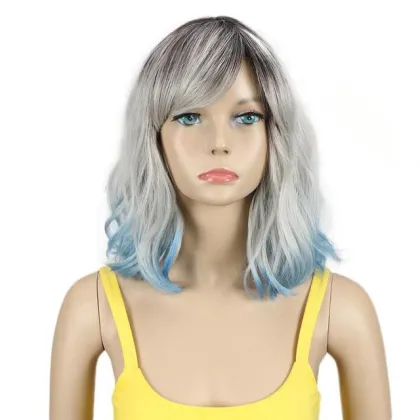 Rebecca Fashion  Pink Wig Cosplay Wig Short Wig For Black Women Straight Hair Synthetic Heat Resistant 12 Inch cosplay synthetic