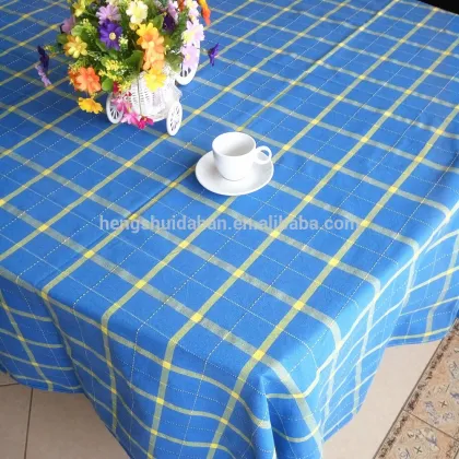 polyester classic big grid navy picnic cloth