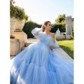 Ruffle Tulle Princess Prom Dresses