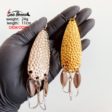24g Metal Spinner Fish Spoon Bait with Double Swivel and Treble Hook