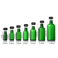 Бутылки с зелеными стеклянными бутылками с зелеными стеклянными капельниками