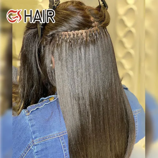GS Popular Wholesale 10A Grade Good Quality I-Tip Straight Curly Brazilian Raw Hair Extensions