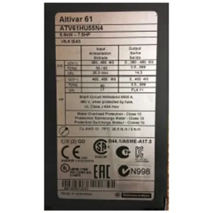 Frequency Converter Motor Drive: Altivar 61 by Schneider Electric - 5.5kW ATV61HU55N4