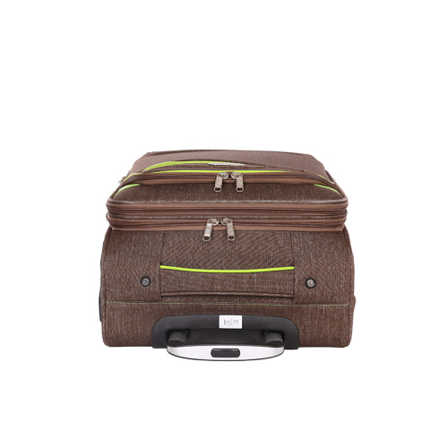 Waterproof brown fabric trolley luggage