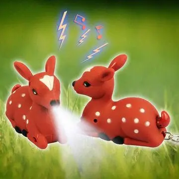 Deer LED flashlight keychain with sound
