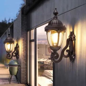 IP65 Waterproof Coral Light Black Garden Outdoor Wall Lamp