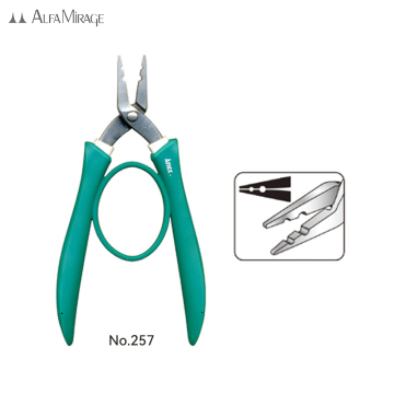 Green Rubber Grip 160mm Caulking Bead Chain Crimping Pliers for Jewelry Making