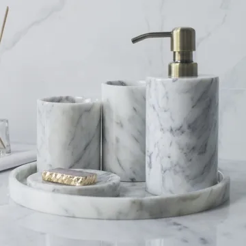 Luxury Nordic Marble Bathroom Set: 5-Piece Wash Basin Collection with Vanity Tray and Light