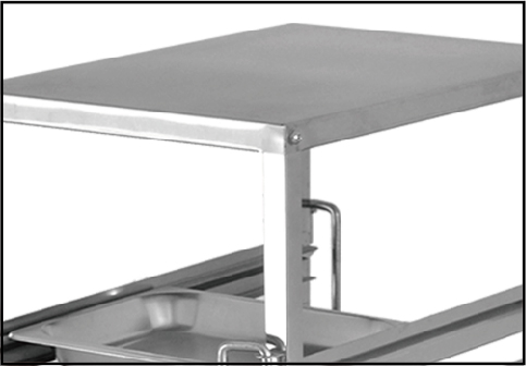 Stainless Steel Single-line GN Pan Trolley With Top Board