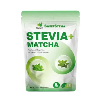 Organic Fine Matcha Green Powder: Sugar-Free, Solid Drink with Stevia Extract - Bulk Packaging