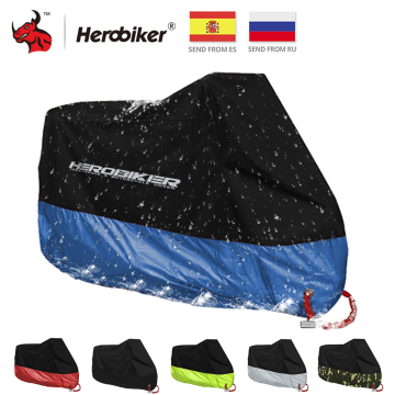 HEROBIKER Motorcycle Cover Uv Protector Scooter Cover Bike Waterproof Dustproof Moto Rain Cover Indoor Lock-holes Design S-4XL