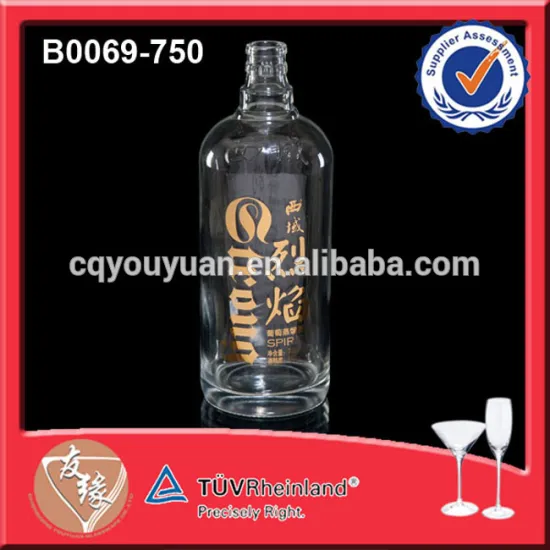 Bottle With Cork 750ML Boston Round Beautiful Liquor Bottles