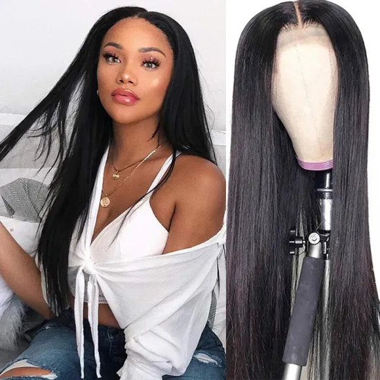 Moonhair Women Easy Install Glueness Virgin Cuticle Aligned Hd Lace Frontal Wig Lace Frontal Human Hair Wigs For Black Women