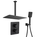 Square Ceiling showerhead Black Concealed Shower