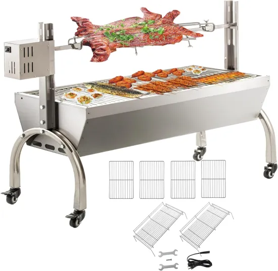 Professional Outdoor Grill and Roaster: Custom Electric, Pig & Lamb Rotisserie, Stainless Steel Barbecue Grills